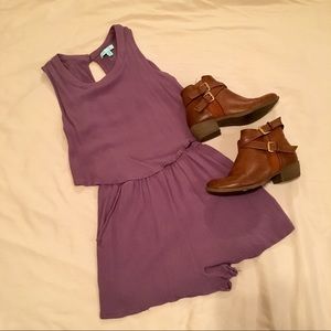 Lavender Split Back Romper
